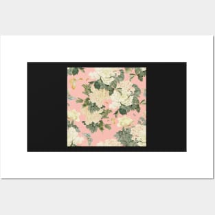 Watercolor peony flower Posters and Art